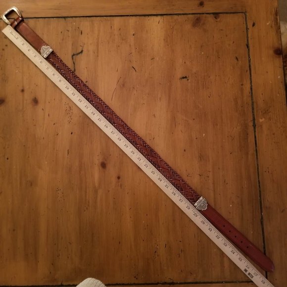 Fossil Braided Brown Leather Belt, Size Large - Picture 10 of 10